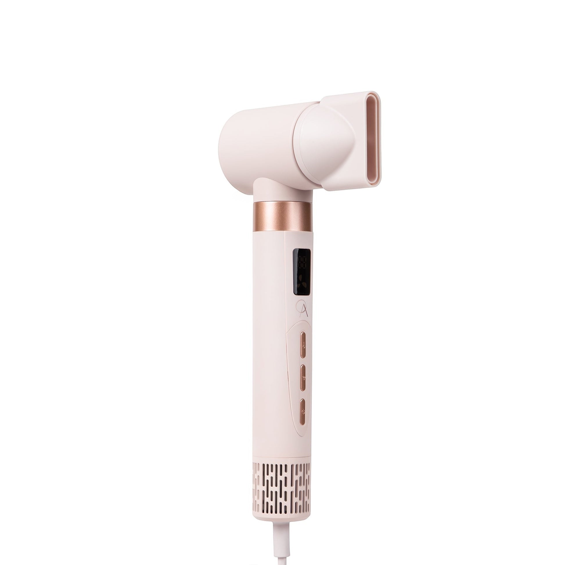 Only August 8-in-1 multi styler in cream and rose gold with LCD display and concentrator nozzle attachment.