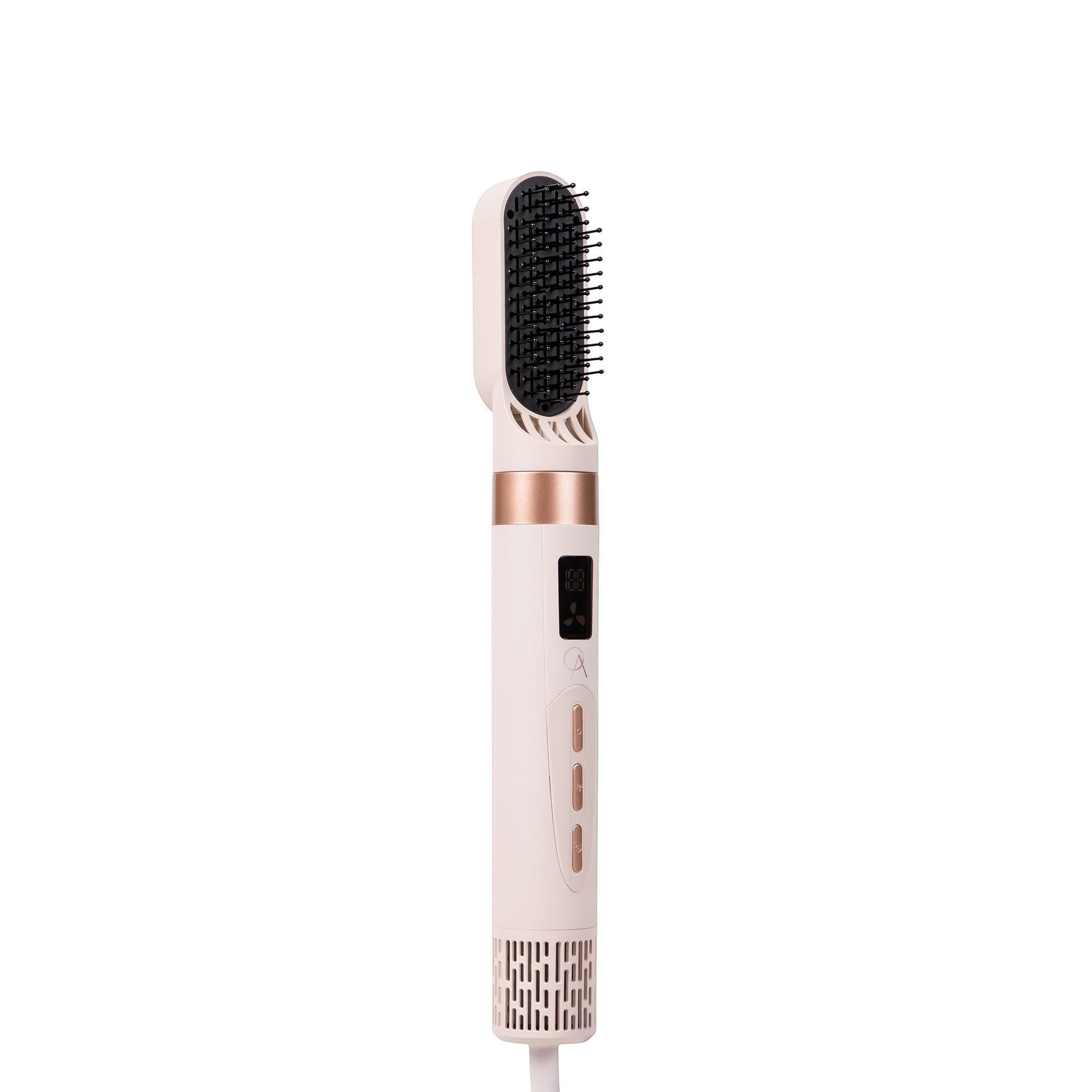 Only August 8-in-1 hot air multi styler in cream with rose gold accents, featuring a brush attachment and LCD display.